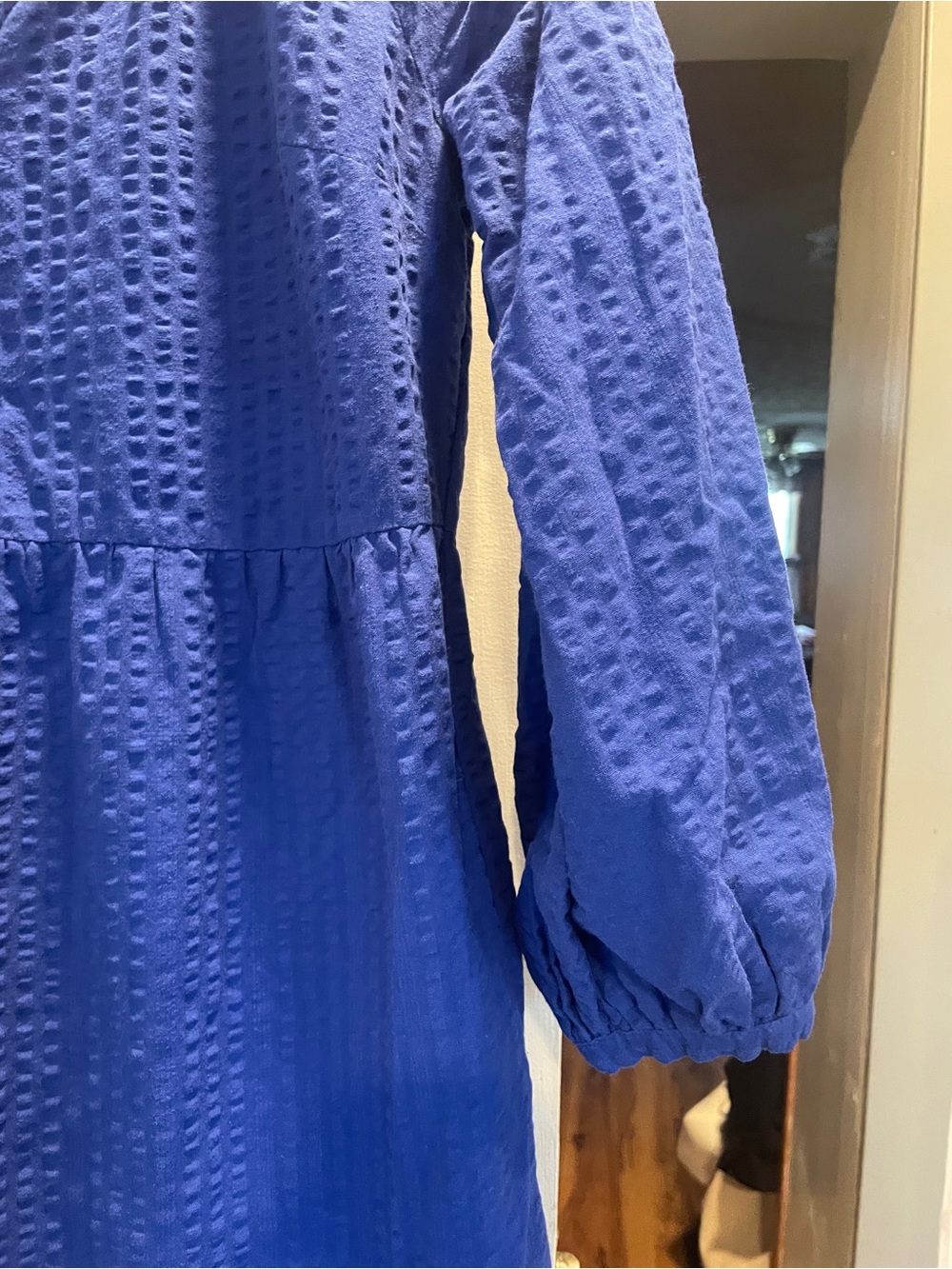 Old Navy Blue Textured Button-Front Maxi Dress size S - Picture 4 of 6